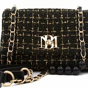 Badgley Mischka Black and Gold Shoulder Bag
